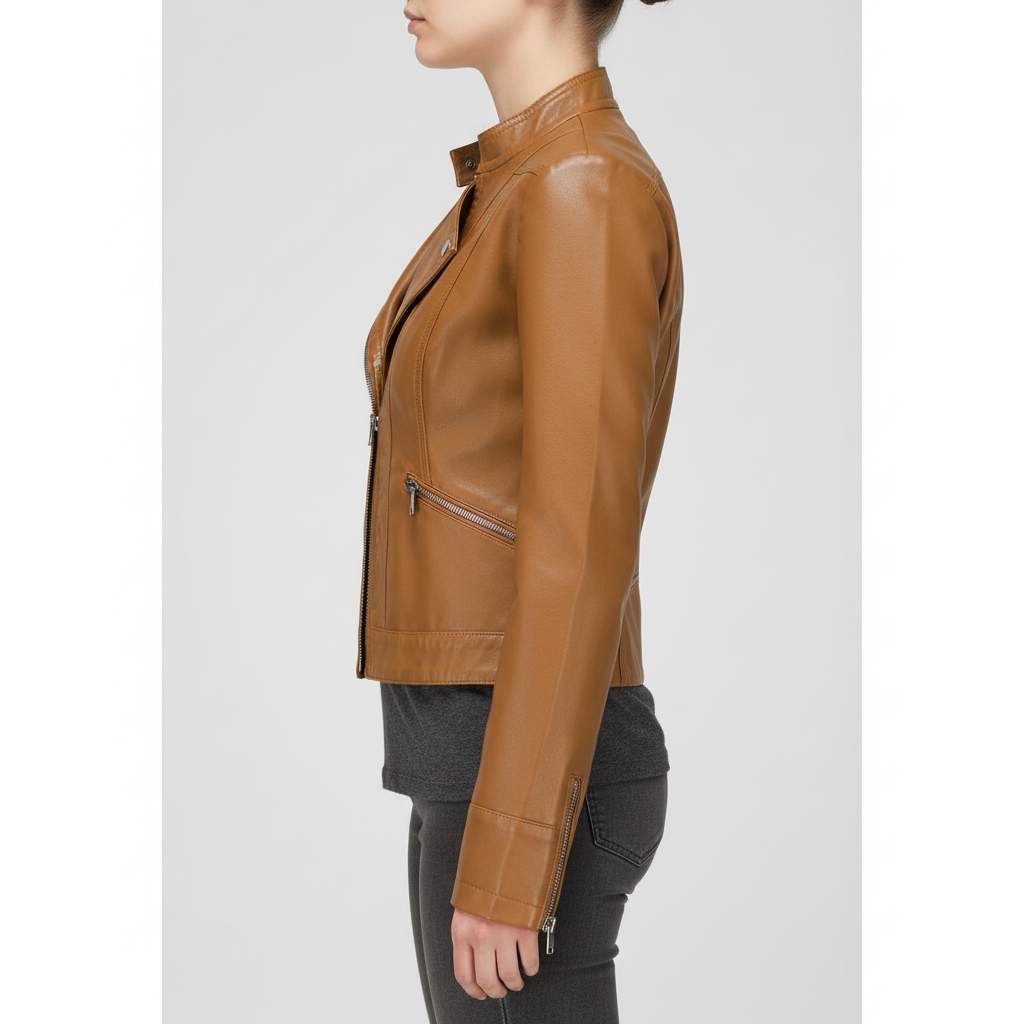 Lunvumo | Korte Leren Damesjas voor Zomer en Tussenseizoen